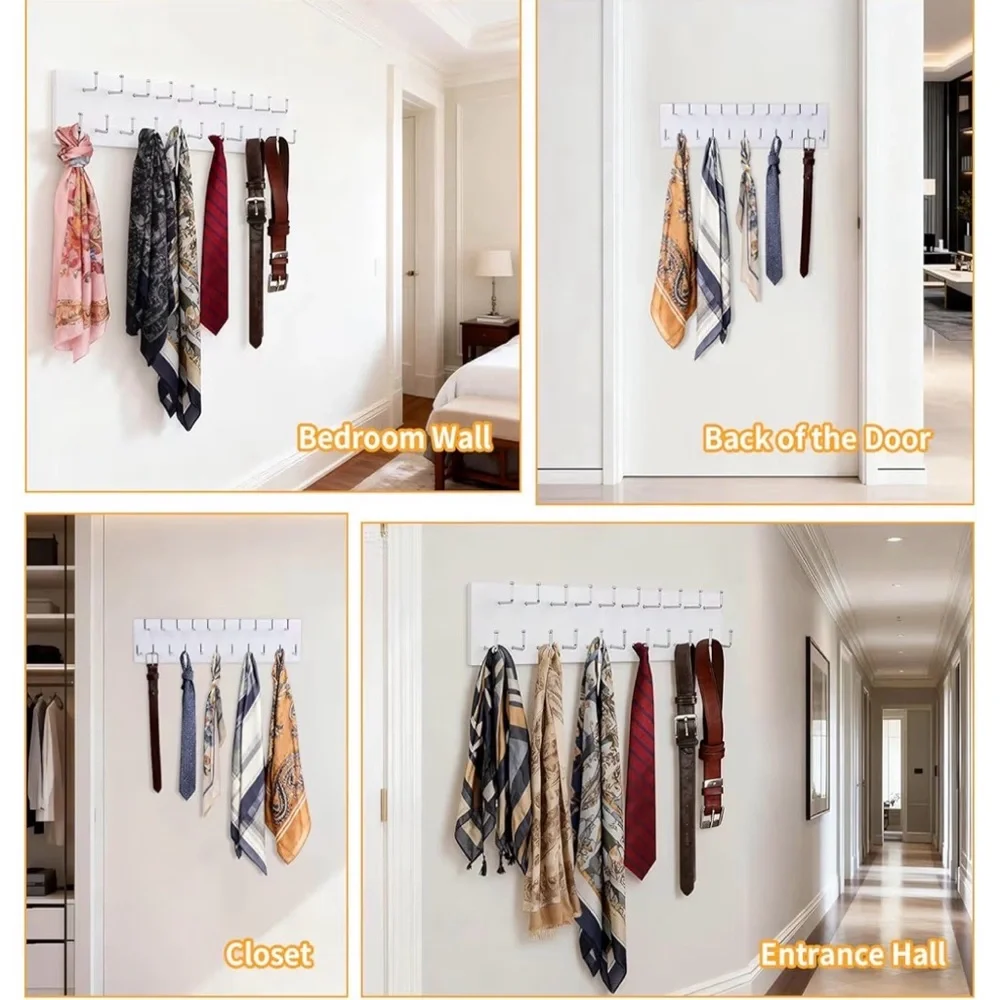 White Multi-Hook Belt Organizer